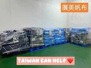 3 pallets of cargo sitting in the warehose